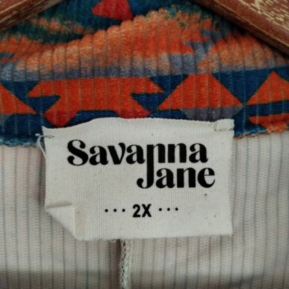Savanna Jane Aztec Corduroy Jacket Size 2X - Picture 3 of 7